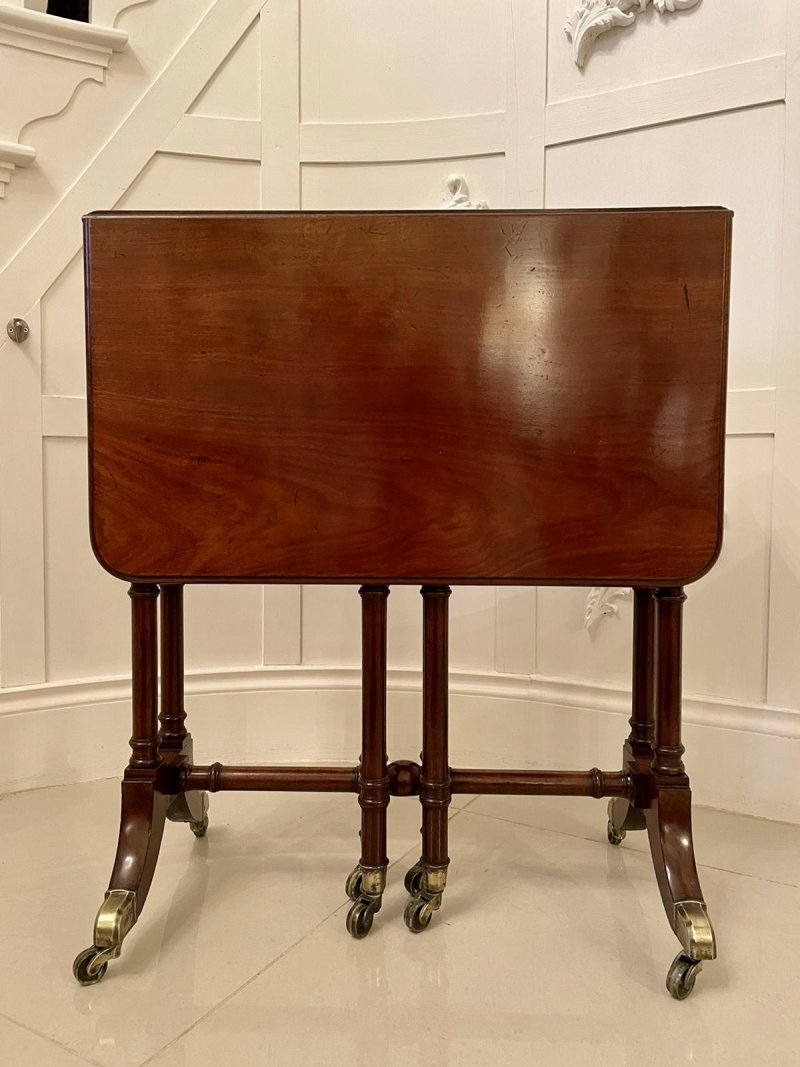 Fine George III Antique Mahogany Spider Leg Drop-Leaf Table